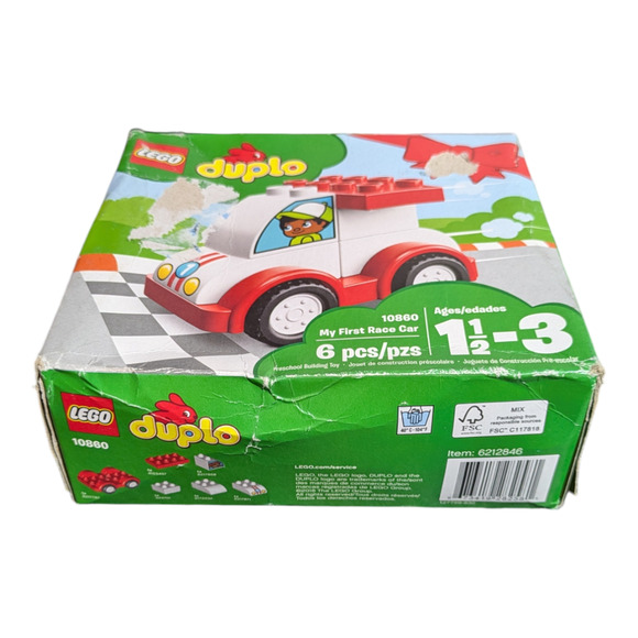 Lego 10860 Duplo-My First Race Car Building Kit 6 Pcs -- Box Has Minor Damage - Picture 2 of 4